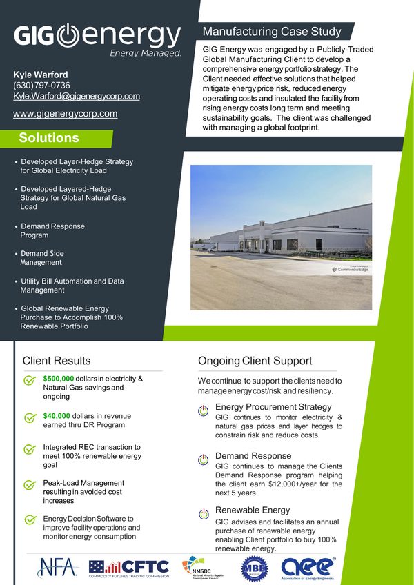 Preview of GIG Energy Manufacturing Case Study